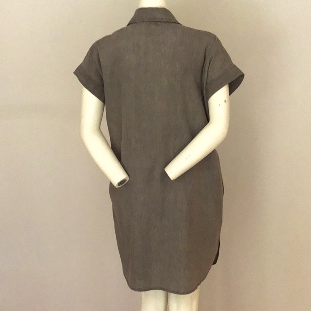 Taupe Cotton Short-sleeved Tunic/Dress - Picture 4 of 15